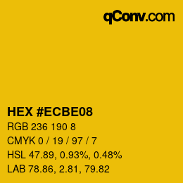 カラーコード: HEX #ECBE08 | qconv.com