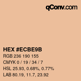 カラーコード: HEX #ECBE9B | qconv.com
