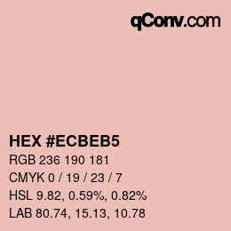 カラーコード: HEX #ECBEB5 | qconv.com