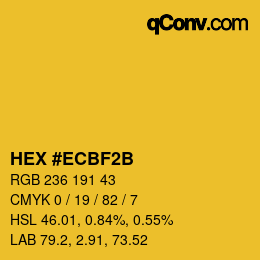 カラーコード: HEX #ECBF2B | qconv.com