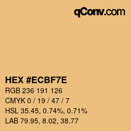 Color code: HEX #ECBF7E | qconv.com