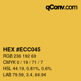 Color code: HEX #ECC045 | qconv.com