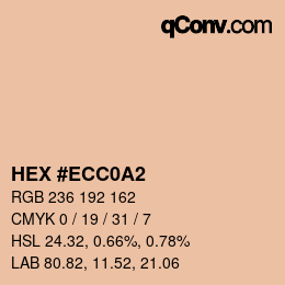 颜色代码: HEX #ECC0A2 | qconv.com