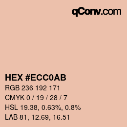 カラーコード: HEX #ECC0AB | qconv.com