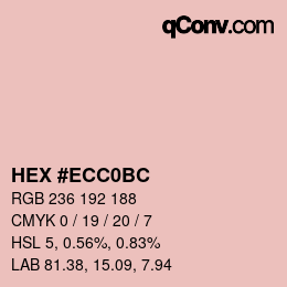 Color code: HEX #ECC0BC | qconv.com