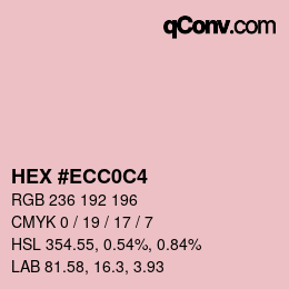 Color code: HEX #ECC0C4 | qconv.com