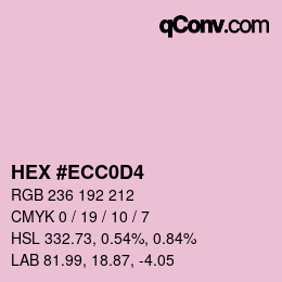 颜色代码: HEX #ECC0D4 | qconv.com