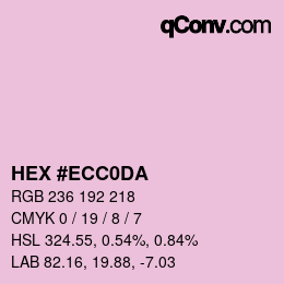 カラーコード: HEX #ECC0DA | qconv.com