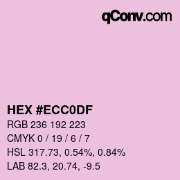 Color code: HEX #ECC0DF | qconv.com