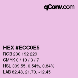 Color code: HEX #ECC0E5 | qconv.com