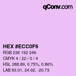 カラーコード: HEX #ECC0F6 | qconv.com