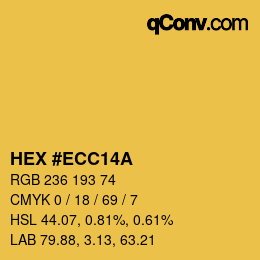カラーコード: HEX #ECC14A | qconv.com