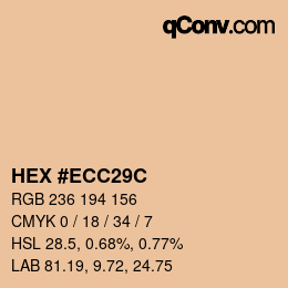 Color code: HEX #ECC29C | qconv.com