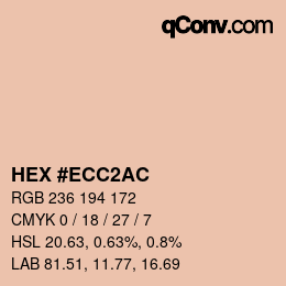 Color code: HEX #ECC2AC | qconv.com