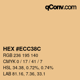 カラーコード: HEX #ECC38C | qconv.com