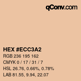 颜色代码: HEX #ECC3A2 | qconv.com
