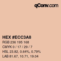 颜色代码: HEX #ECC3A8 | qconv.com