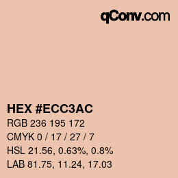 颜色代码: HEX #ECC3AC | qconv.com