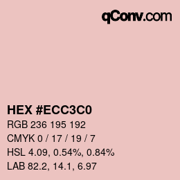 カラーコード: HEX #ECC3C0 | qconv.com