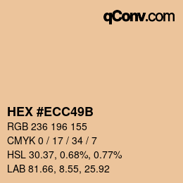 カラーコード: HEX #ECC49B | qconv.com