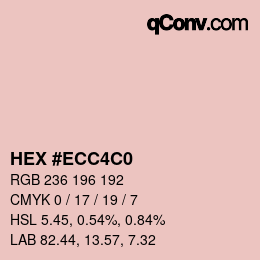 Color code: HEX #ECC4C0 | qconv.com