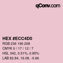 Color code: HEX #ECC4D0 | qconv.com