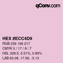 Color code: HEX #ECC4D9 | qconv.com