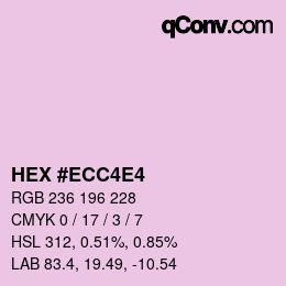 カラーコード: HEX #ECC4E4 | qconv.com
