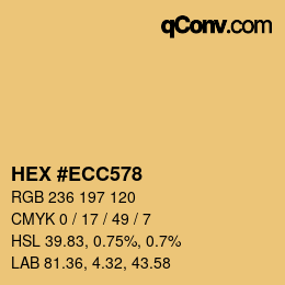 Color code: HEX #ECC578 | qconv.com