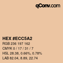 颜色代码: HEX #ECC5A2 | qconv.com