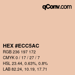 颜色代码: HEX #ECC5AC | qconv.com