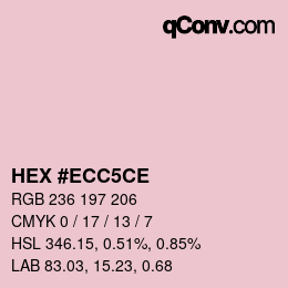 颜色代码: HEX #ECC5CE | qconv.com