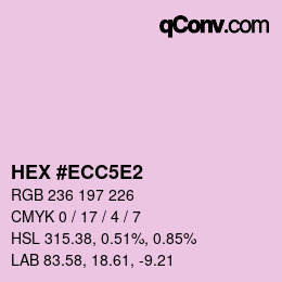 Code couleur: HEX #ECC5E2 | qconv.com