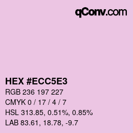 Código de color: HEX #ECC5E3 | qconv.com