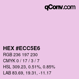 Código de color: HEX #ECC5E6 | qconv.com