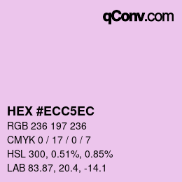 颜色代码: HEX #ECC5EC | qconv.com
