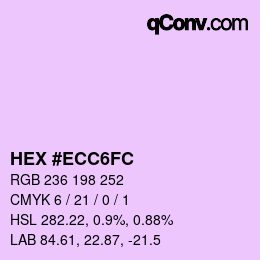 カラーコード: HEX #ECC6FC | qconv.com