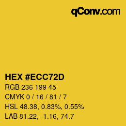 Color code: HEX #ECC72D | qconv.com