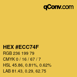カラーコード: HEX #ECC74F | qconv.com