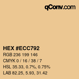 Color code: HEX #ECC792 | qconv.com