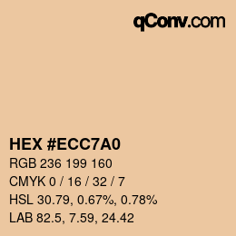 カラーコード: HEX #ECC7A0 | qconv.com