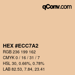 Color code: HEX #ECC7A2 | qconv.com
