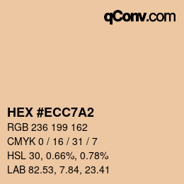 Code couleur: HEX #ECC7A2 | qconv.com