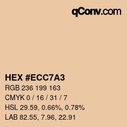 Color code: HEX #ECC7A3 | qconv.com