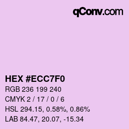 カラーコード: HEX #ECC7F0 | qconv.com