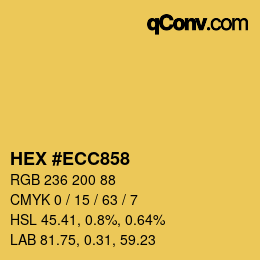 カラーコード: HEX #ECC858 | qconv.com