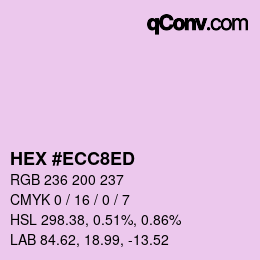 Color code: HEX #ECC8ED | qconv.com