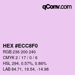 カラーコード: HEX #ECC8F0 | qconv.com