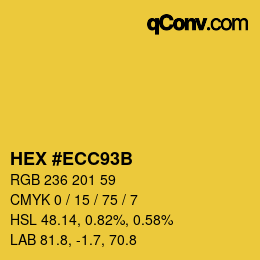 カラーコード: HEX #ECC93B | qconv.com