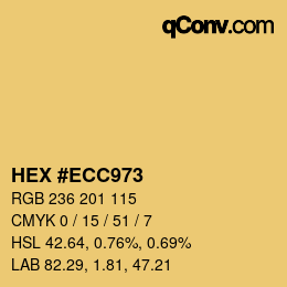 Color code: HEX #ECC973 | qconv.com